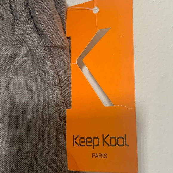 Superbelle Italy 100% linen Lagenlook pants w embroidery. Sz M NWT - Picture 7 of 9